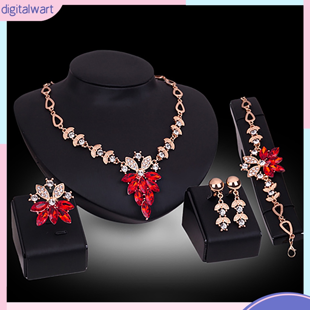 Bộ Trang Sức 4 Món Họa Tiết Hoa Xinh Xắn Cho Nữ