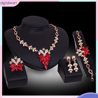 Bộ Trang Sức 4 Món Họa Tiết Hoa Xinh Xắn Cho Nữ