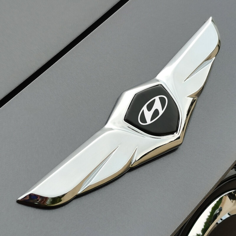 Miếng Dán Trang Trí Hình Cánh Bằng Kim Loại 3D Cho Hyundai Accent H1 Trajet Sonata Getz Verna I30 Elantra Tucson Avante Kona