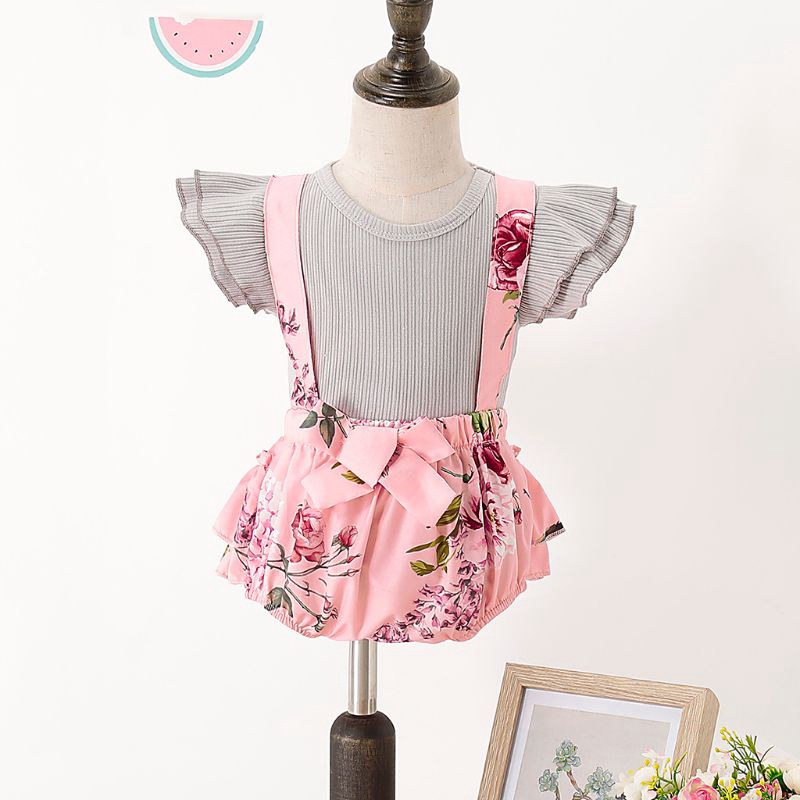 Mary☆2019 Cute Newborn Toddler Kids Baby Girl Sister Matching Clothes Ruffles Floral Princess Dress