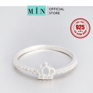Nhẫn nữ vương miện bạc ta đính đá-Nhẫn nữ bạc đẹp Queeny