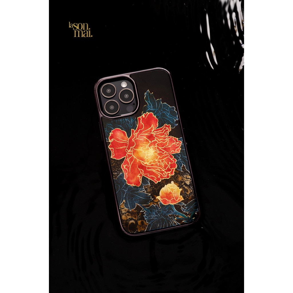 Ốp điện thoại cho iPhone 13 Pro / 13 Pro Max mẫu Mẫu Đơn Phú Quý thương hiệu La Sonmai