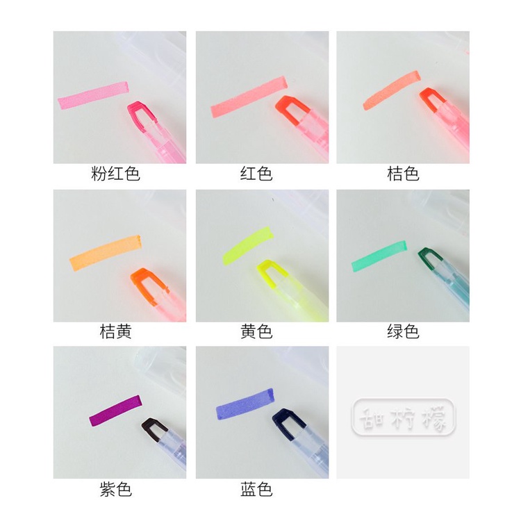 Korean Stationery Acrylic Candy-Colored Double-Headed Highlighter Student Color Graffiti Pen Office Key Marker