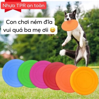 Đồ chơi đĩa bay nhựa dẻo cho chó chất liệu nhựa TPR an toàn