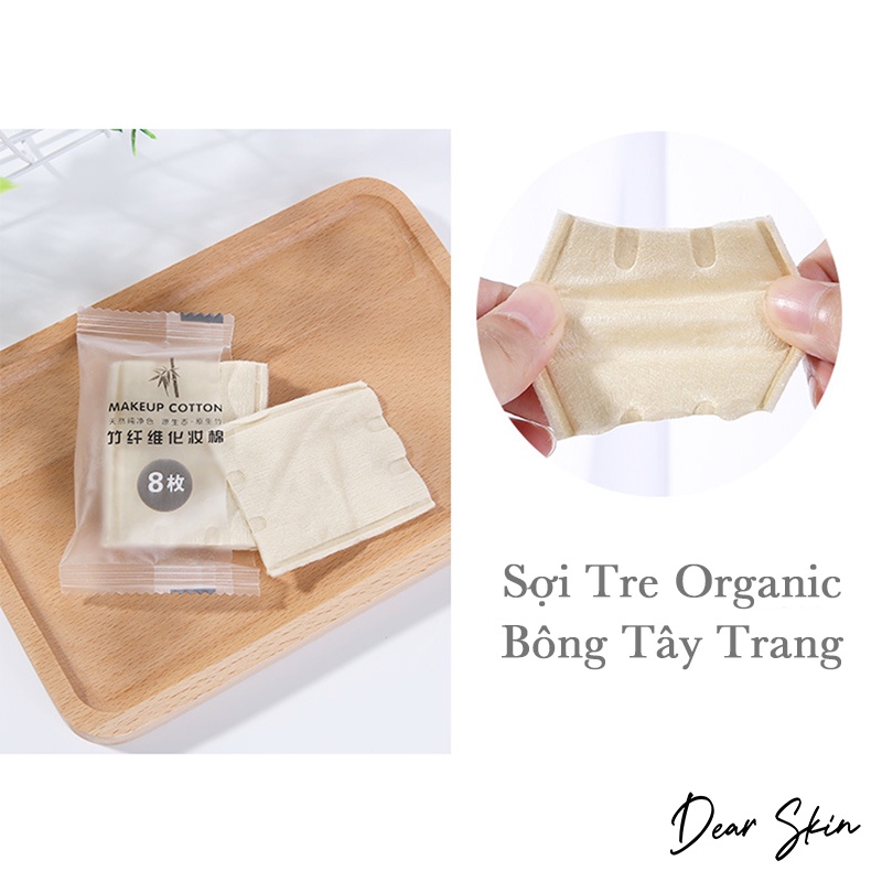 Bông tẩy trang 3 lớp cây tre cotton được làm từ 100% cotton tự nhiên, an toàn cho da