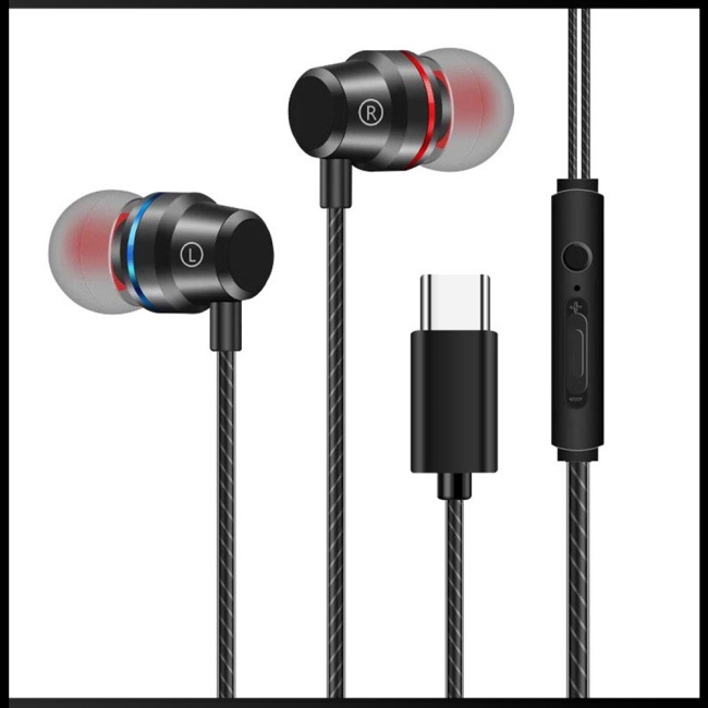 Tai Nghe Nhét Tai Loại c Chống Ồn Có Dây Điều Chỉnh Âm Lượng Jack 3.5mm Cho Điện Thoại