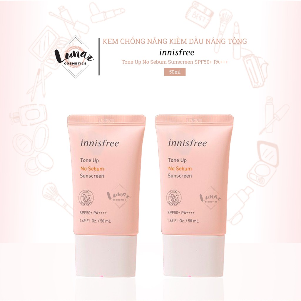 Kem Chống Nắng Innisfree Kiềm Dầu Nâng Tông Tone Up No Sebum Sunscreen SPF50+ PA+++ 50ml