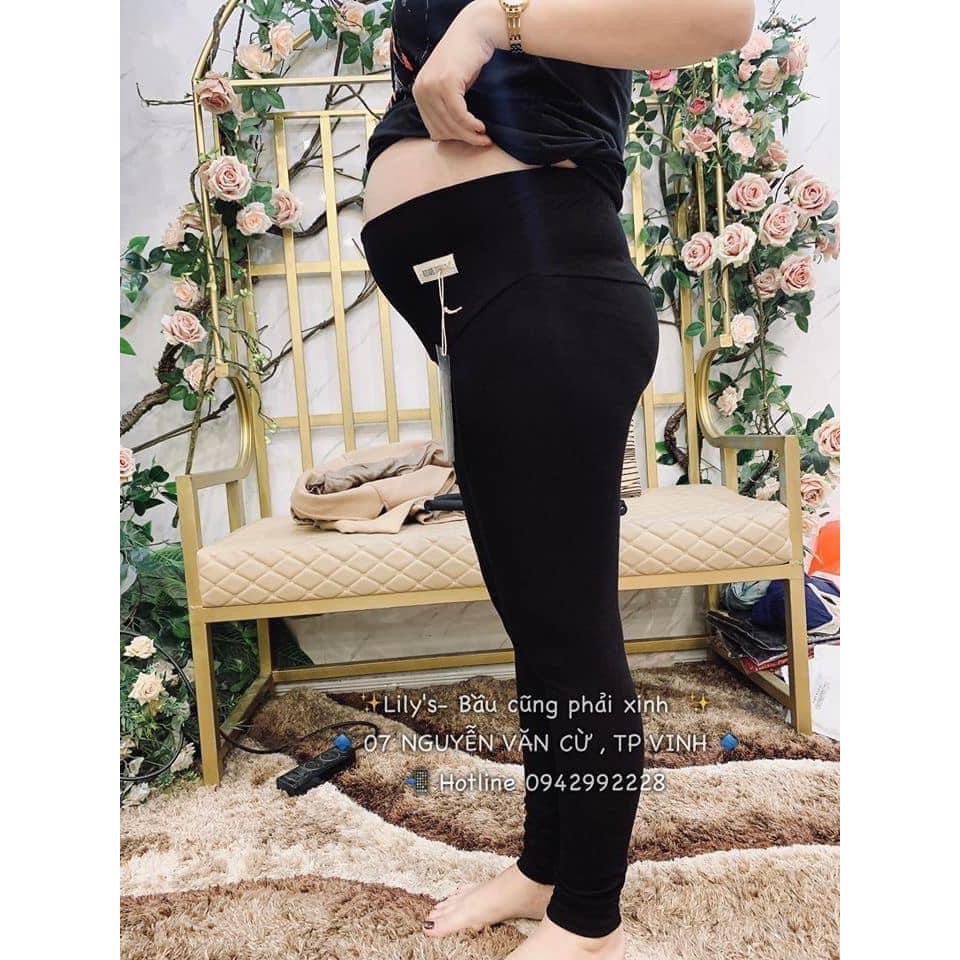 Quần Legging Bầu Loại 1,chất umi hàn K bai Ko xù ko dão đẹp hơn chất cotton nhiều,quần bầu có chun chỉnh,freesize QB207