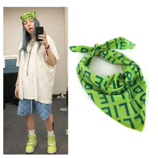 Khăn Vuông In Hình Billie Eilish Kiểu Hip-Hop Cá Tính