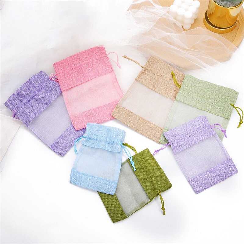 5 Túi dây rút vải organza đựng trang sức kích thước 10 x14cm / 13 x18cm