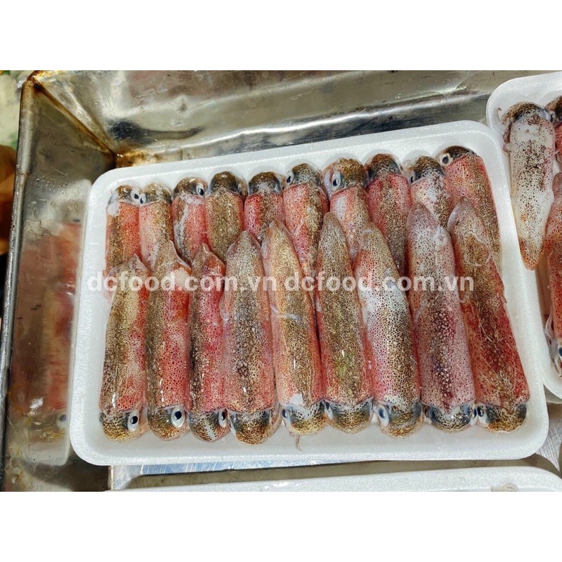 Mực Ống 38-40con/kg, vỉ 500g. Hàng tươi sống được cấp đông -18 độ.