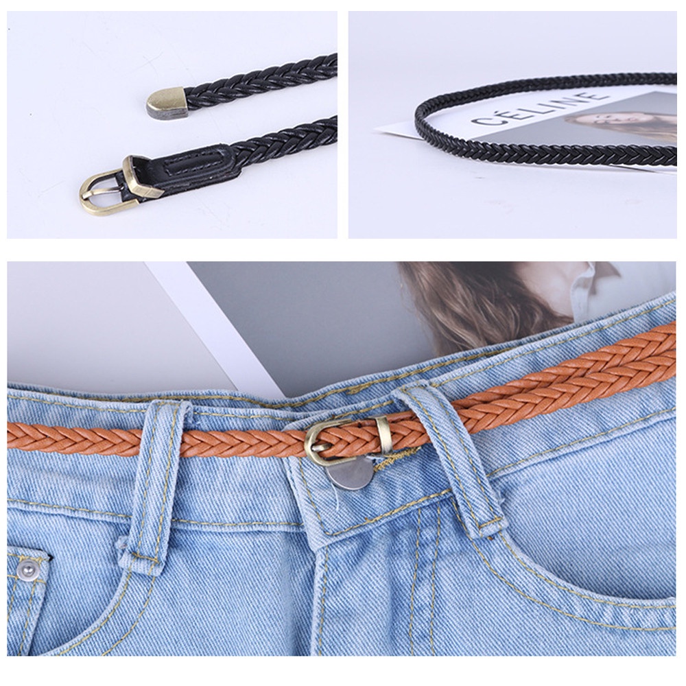 SmileFairyCC【COD &amp; Hàng Có Sẵn】Thắt Lưng Dệt Co Giãn Màu Trơn Phong Cách Ins Đơn Giản Phù Hợp Cho Nữ