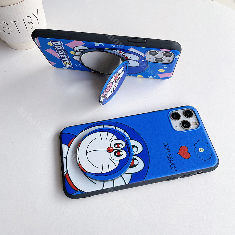 Ốp Lưng Silicone Tpu Hình Doraemon Có Gương Cho Samsung Galaxy J8 J6 J2 Pro 2018 J2 J4 J5 J6 J7 Prime J3 2017 2015 J1 2016