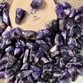 Đá vụn bóng thiên nhiên màu tím đậm Amethyst size to làm handmade, sưu tầm, reiki, thanh tẩy, thiền định