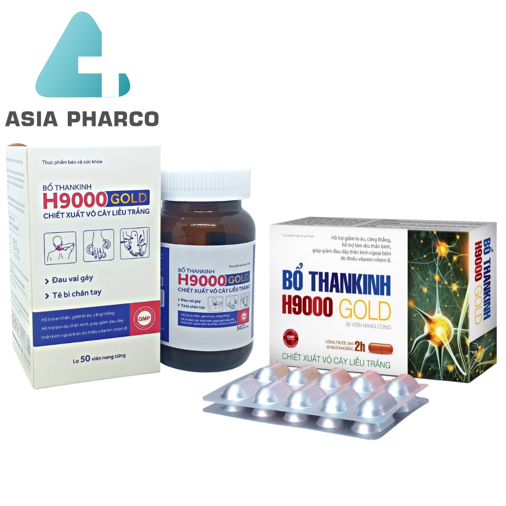 Bổ THANKINH H9000 GOLD Giảm Lo Âu Căng Thẳng Đau Nhức Đầu bổ thần kinh hộp 20 viên