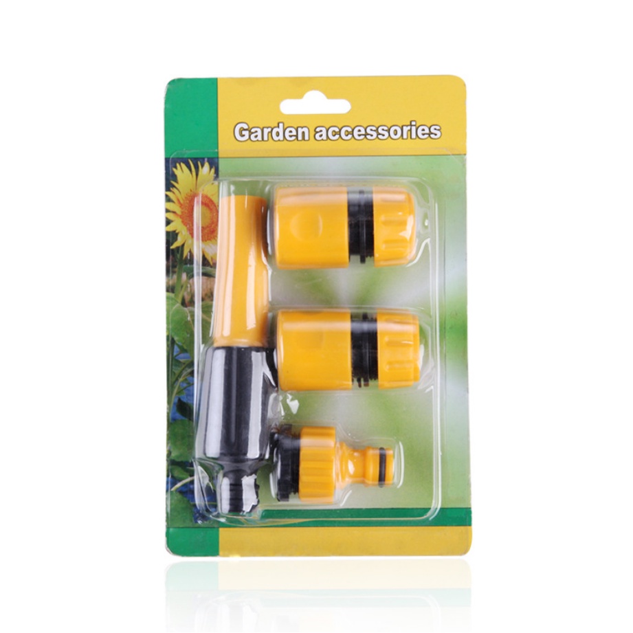 Bộ 3 đầu gắn vòi tưới nước, rửa sân, tưới cây, xịt rửa đa năng
