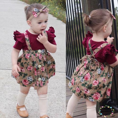 Bộ áo chân váy yếm kèm băng đô đội đầu dễ thương đáng yêu cho bé gái