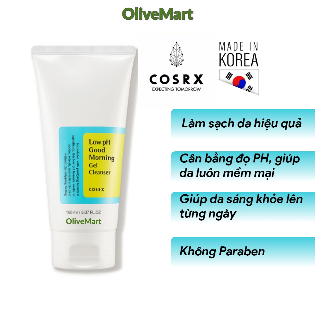 Sữa Rửa Mặt Cosrx Low PH Good Morning Gel Cleanser, SRM COSRX Dạng Gel Chiết Từ Dầu Cây Trà &quot;