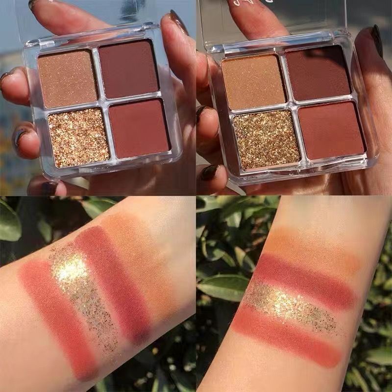 [Hàng mới về] Bảng Phấn Mắt 4 Màu Hiệu Ứng Ánh Ngọc Trai Lấp Lánh Kháng Nước