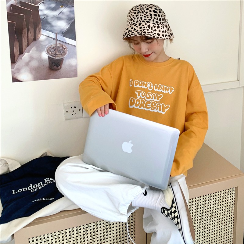 Áo thun dài tay  I DON'T WANT  phông Unisex nam nữ tee oversize form rộng pull Ulzzang Streetwear thu đông vải mềm