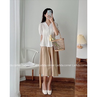 Áo tay phồng cổ v siêu xinh