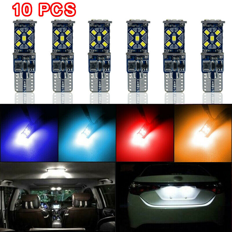 Set 10 Bóng Đèn Led T10 W5W Siêu Sáng Cho Xe Hơi