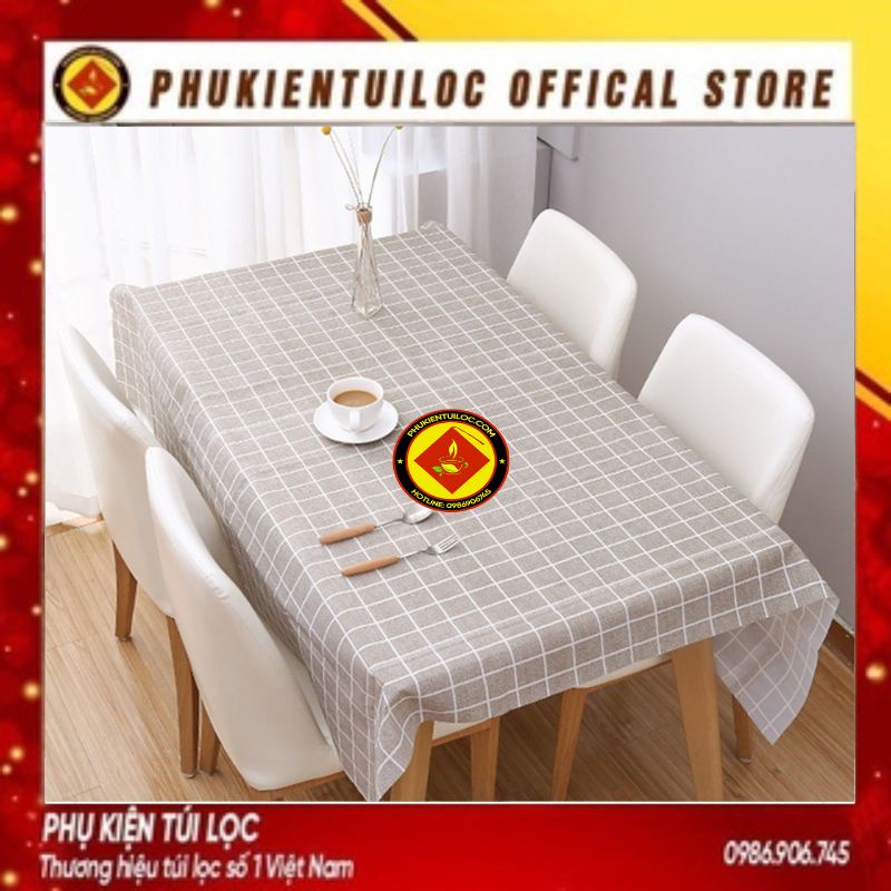 Khăn Trải Bàn Ô VUÔNG CARO Hàn Quốc, Thảm Picnic Vải Peva, Phông Nền Chụp Ảnh Vintage Trang Trí Bàn Học- Phukientuiloc.c