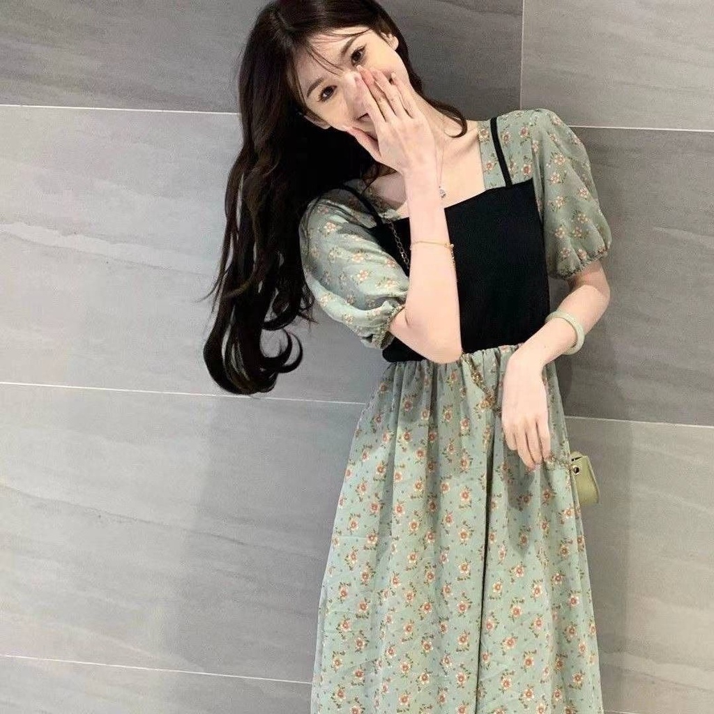 Đầm Hoa Dài Qua Đầu Gối Thời Trang Mùa Hè Hàng Mới 2022 Chất Lượng Cao