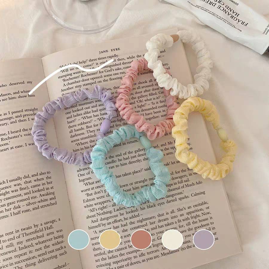 Dây buộc tóc màu trơn dễ thương dành cho nữ