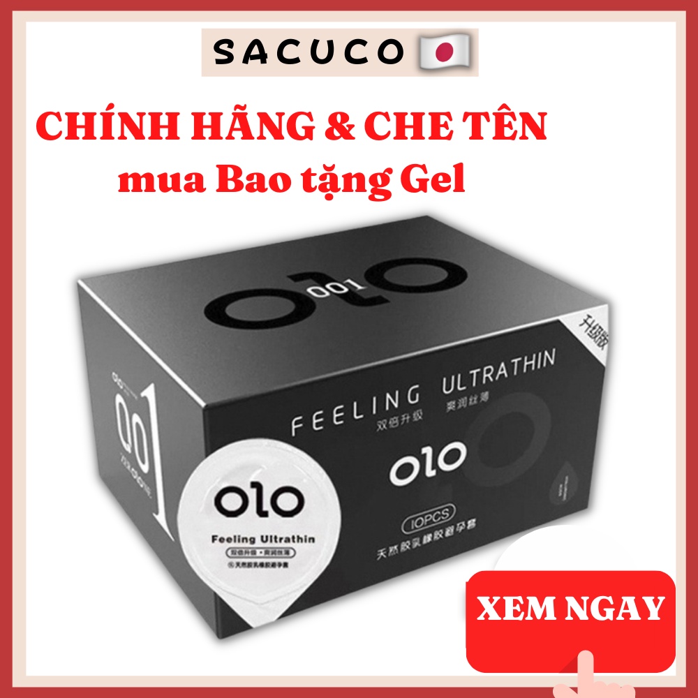 Bao cao su OLO đen siêu mỏng 0 01mm bcs 001 SACUCO olo1