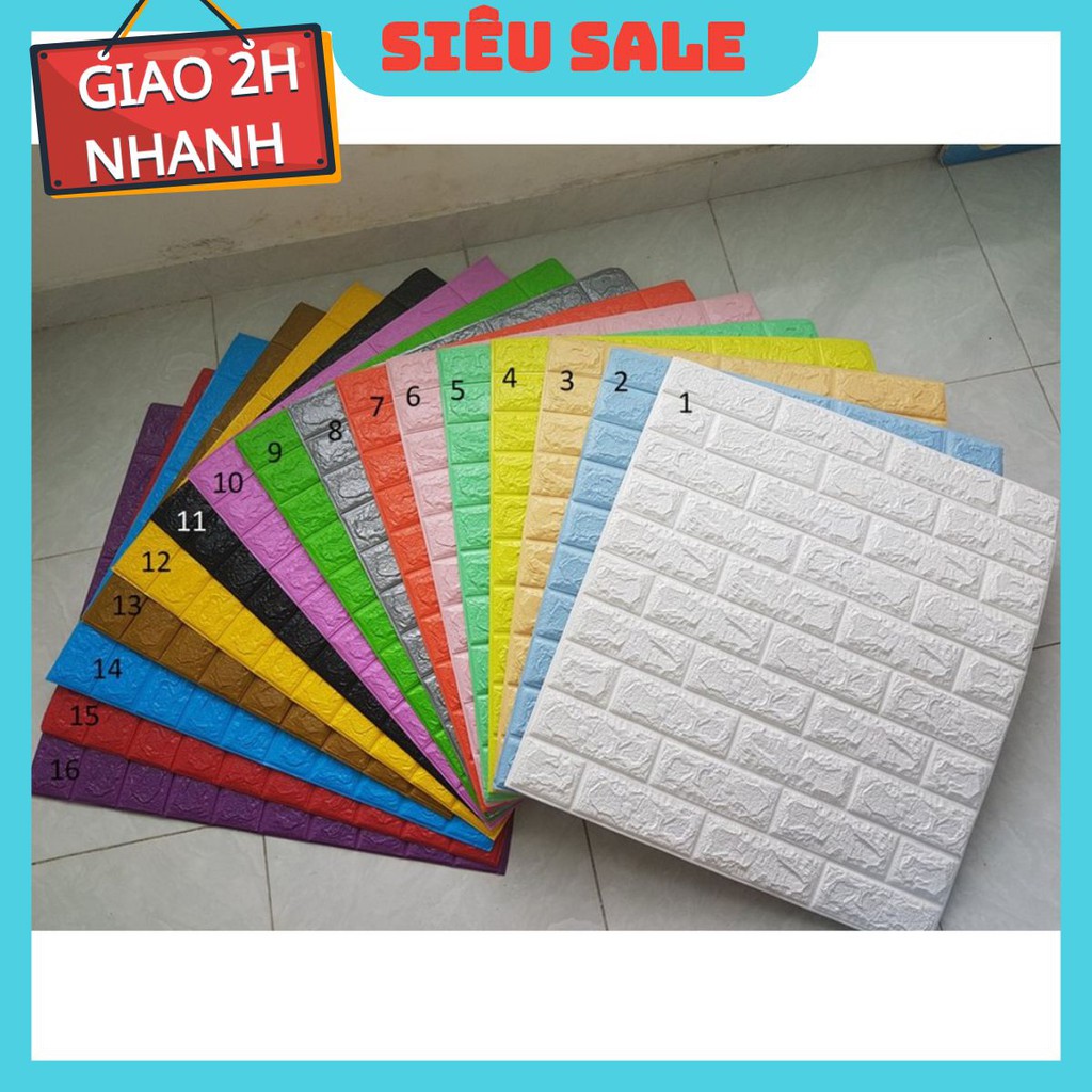 Xốp Dán Tường Giả Gạch 3D 77cm x 70cm Cao Cấp Cách Âm Cách Nhiệt Giá Rẻ Nhất Tốt Nhất