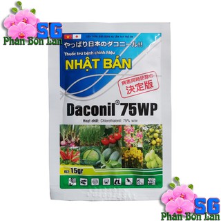 DACONIL 75WP – THUỐC TRỪ NẤM BỆNH NHẬT BẢN Gói 15g ĐẶC TRỊ ĐỐM LÁ – THÁN THƯ - SƯƠNG MAI - ĐẠO ÔN