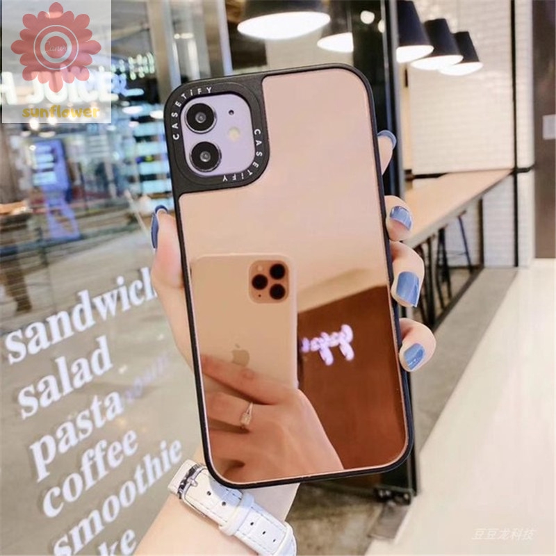 Casing iPhone 11 Pro Max X Xr Xs Max 6 6S 7 8 Plus 6plus 7plus 8plus SE 2020  Rear Case Mirror Effect Cover