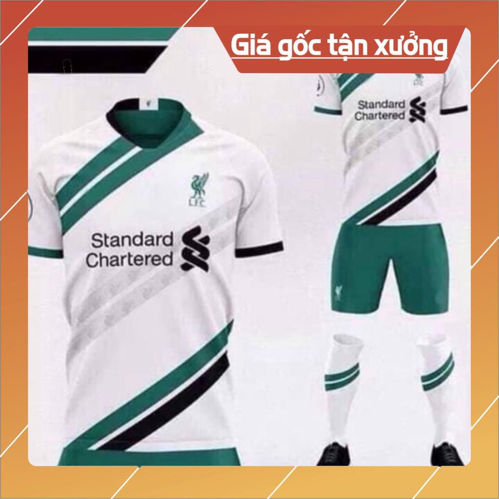 [GIÁ XƯỞNG] CLB LIVERPOOL QUẦN ÁO BÓNG ĐÁ TRẮNG XANH  ༷