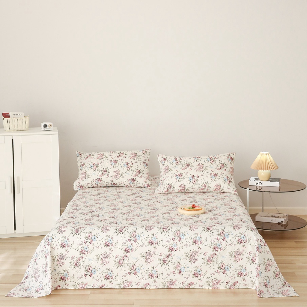 Bộ Ga Gối 3 Món Cotton 100% Organic - Sét ga và Gối đầu Cotton