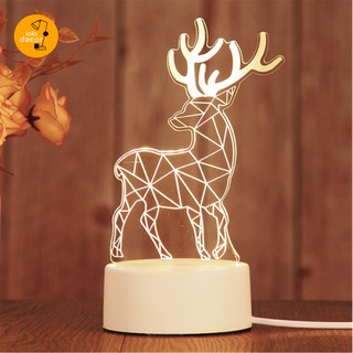 Đèn Led 3D hình con Hươu decor phòng ngủ, Đèn Led 3 màu
