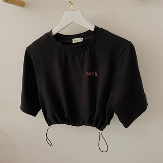 [Ảnh thật tự chụp] Áo croptop rút dây thun Smor