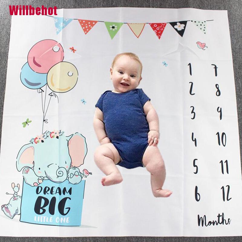 Chăn In Họa Tiết Cột Mốc Phát Triển Theo Tháng Làm Phụ Kiện Chụp Ảnh