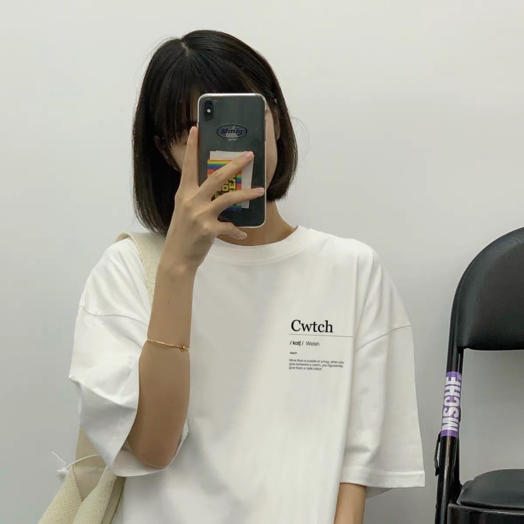 Áo thun tay lỡ ✌️ Cwtch ✌️ phông Unisex nam nữ tee oversize form rộng pull Ulzzang Streetwear Hàn Quốc vải mềm