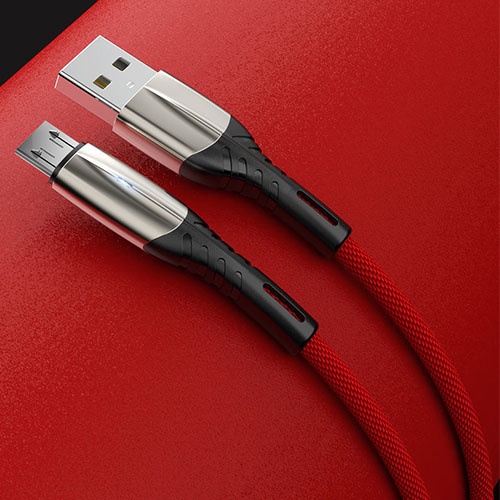 Cáp Sạc Nhanh Samsung Micro USB Bọc Dù Cao Cấp Đèn Led Thông Báo