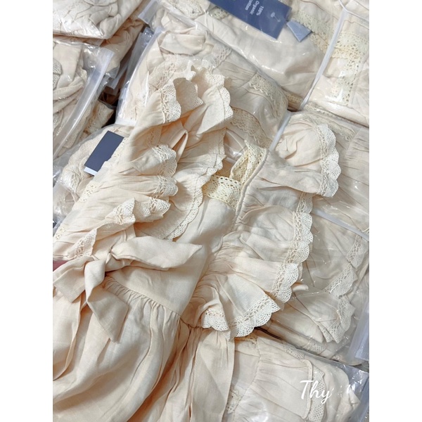 Váy Za.ra Linen bé gái nơ cánh tiên