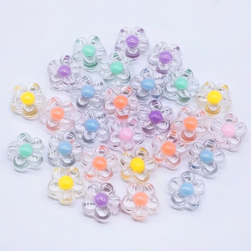 Bộ 30 Hạt Acrylic Trong Suốt Hình Ngôi Sao / Trái Tim Dùng Làm Trang Sức DIY