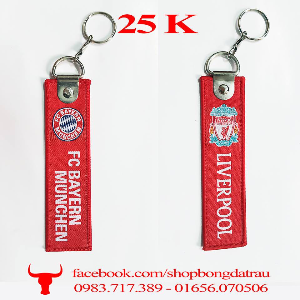 Móc khoá vải các clb bóng đá Arsenal Liverpool Chelsea MU real barca dortmund bayern