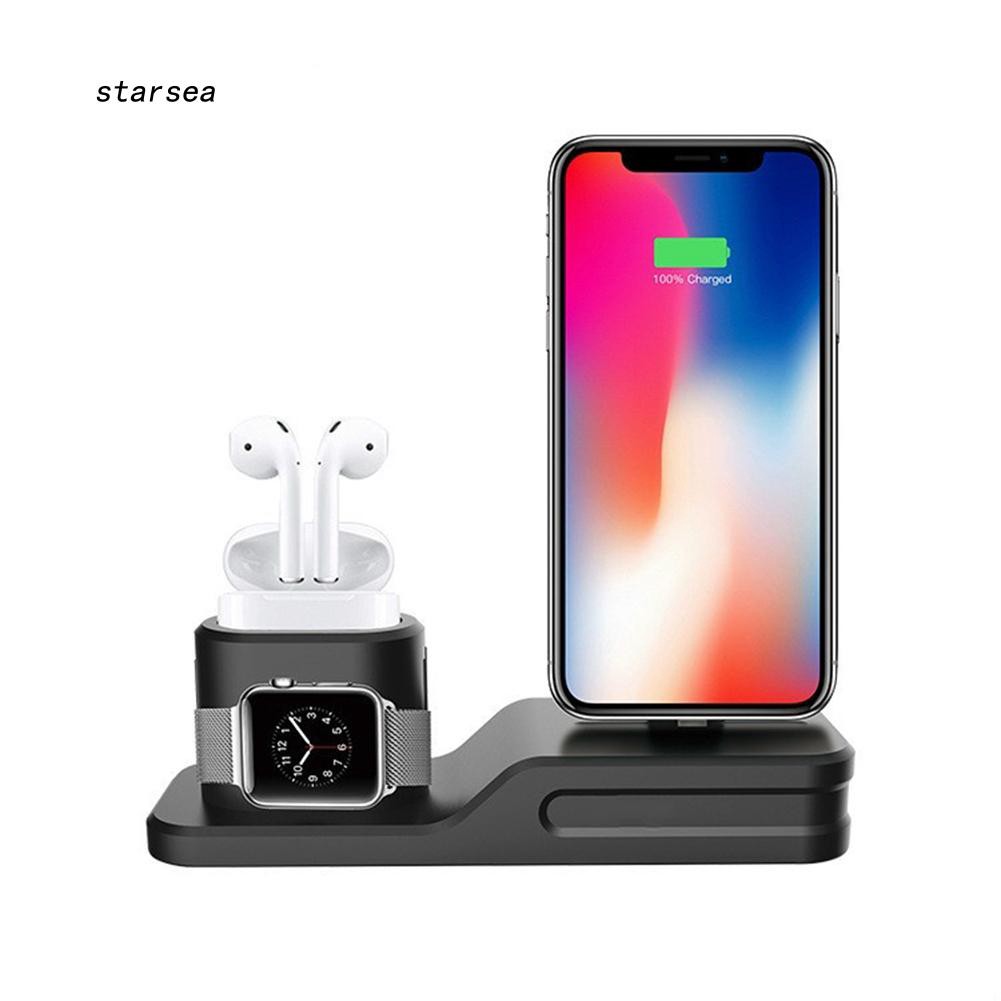 Đế sạc kiêm giá đỡ điện thoại đa năng 3 trong 1 cho Apple iPhone iWatch AirPods