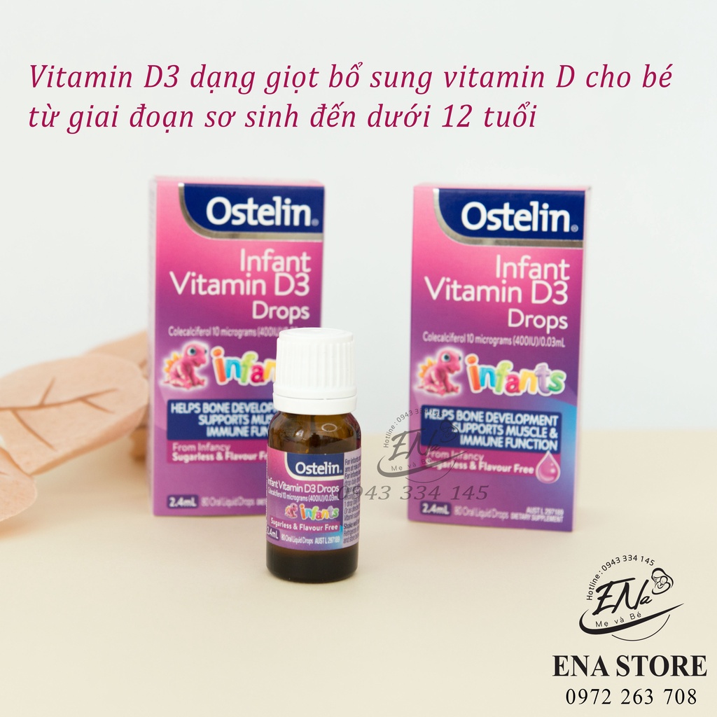 D3 Drops Ostelin dạng giọt 2.4ml hàng chính hãng