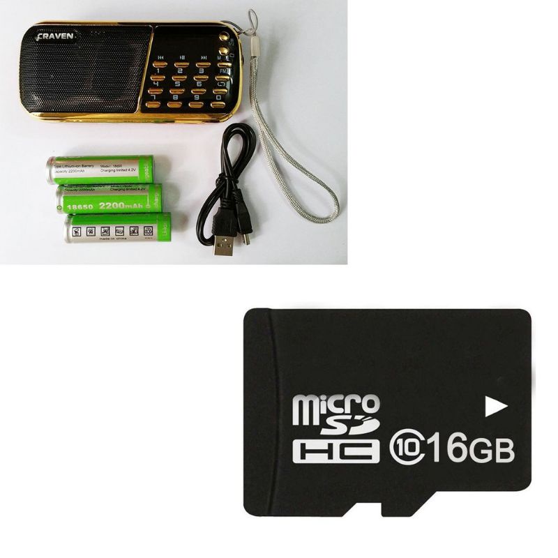 Mua Combo Loa Đài Craven nghe thẻ nhớ, USB, FM, Máy nghe nhạc mini ...