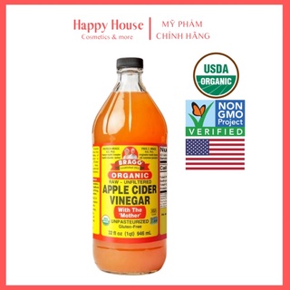 Giấm Táo Hữu Cơ Bragg - Hàng Mỹ- Dấm táo hữu cơ Bragg