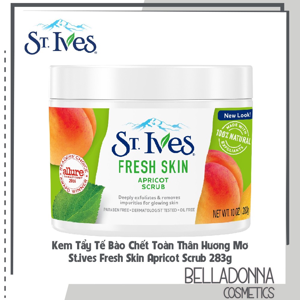 Kem Tẩy Tế Bào Chết Mặt Và Toàn Thân Hương Mơ St.Ives Apricot Scrub 283g