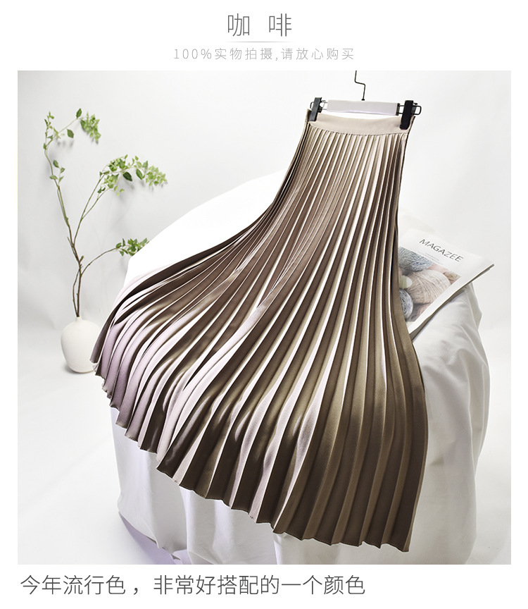 Chân Váy Dài Chữ A Xếp Ly Thời Trang Nữ Tính Thanh Lịch