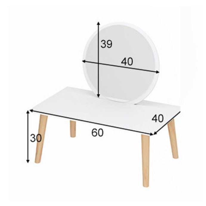 [SIÊU HOT] Bàn trang điểm, Bàn phấn ngồi bệt phong cách Bắc Âu nhỏ gọn TK 117.01